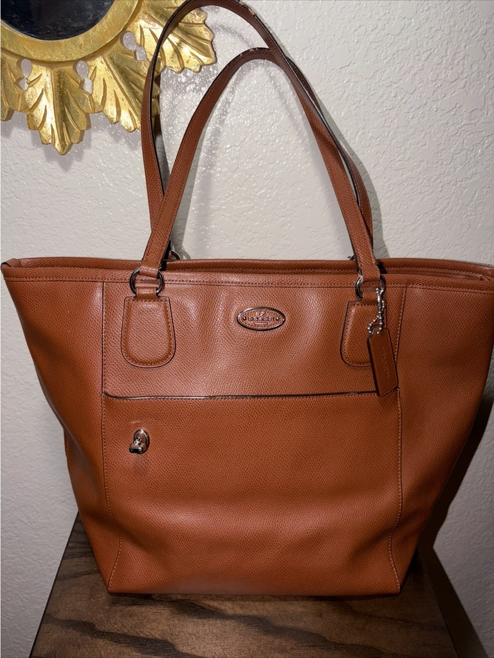 Coach Tan Leather Tote Bag
